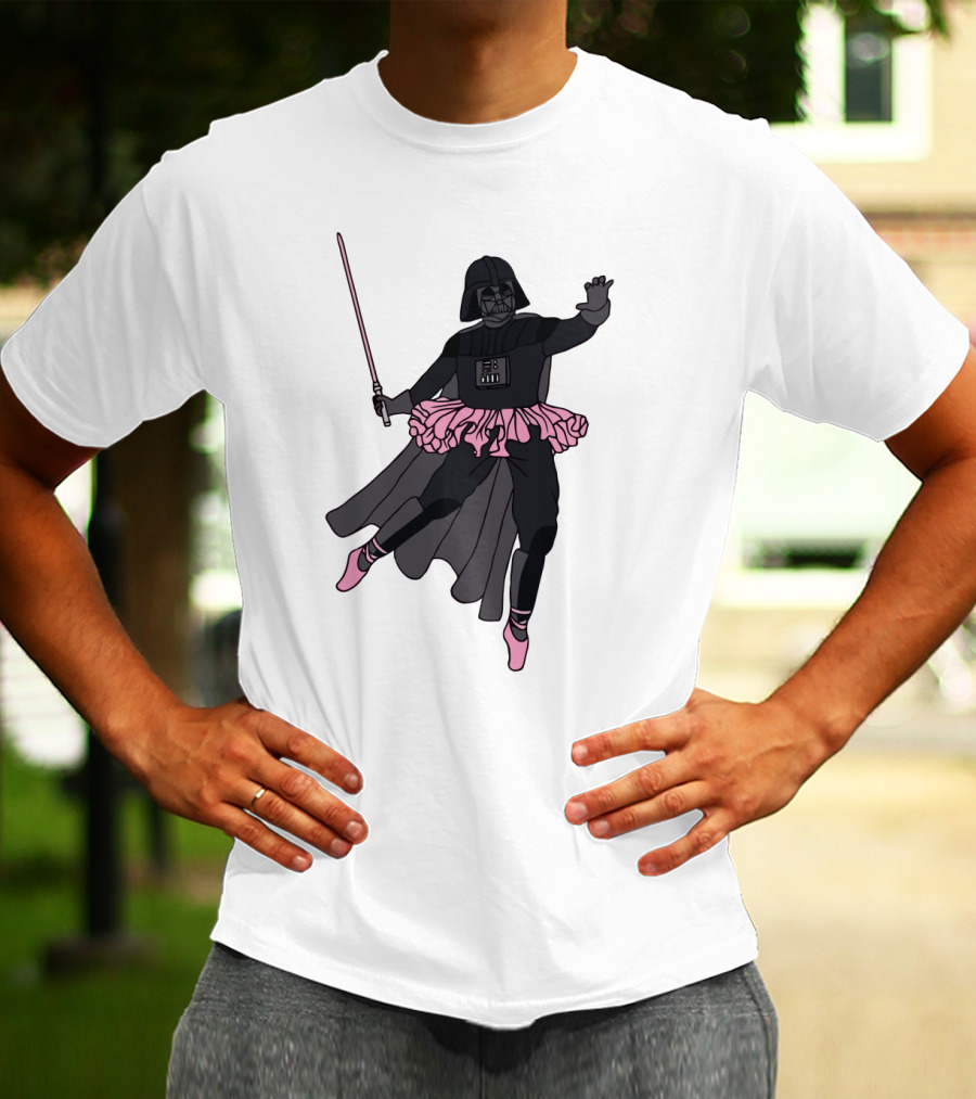 Star Wars Ballet Dancing Darth Vader Tutu Pink Lightsaber T-Shirt