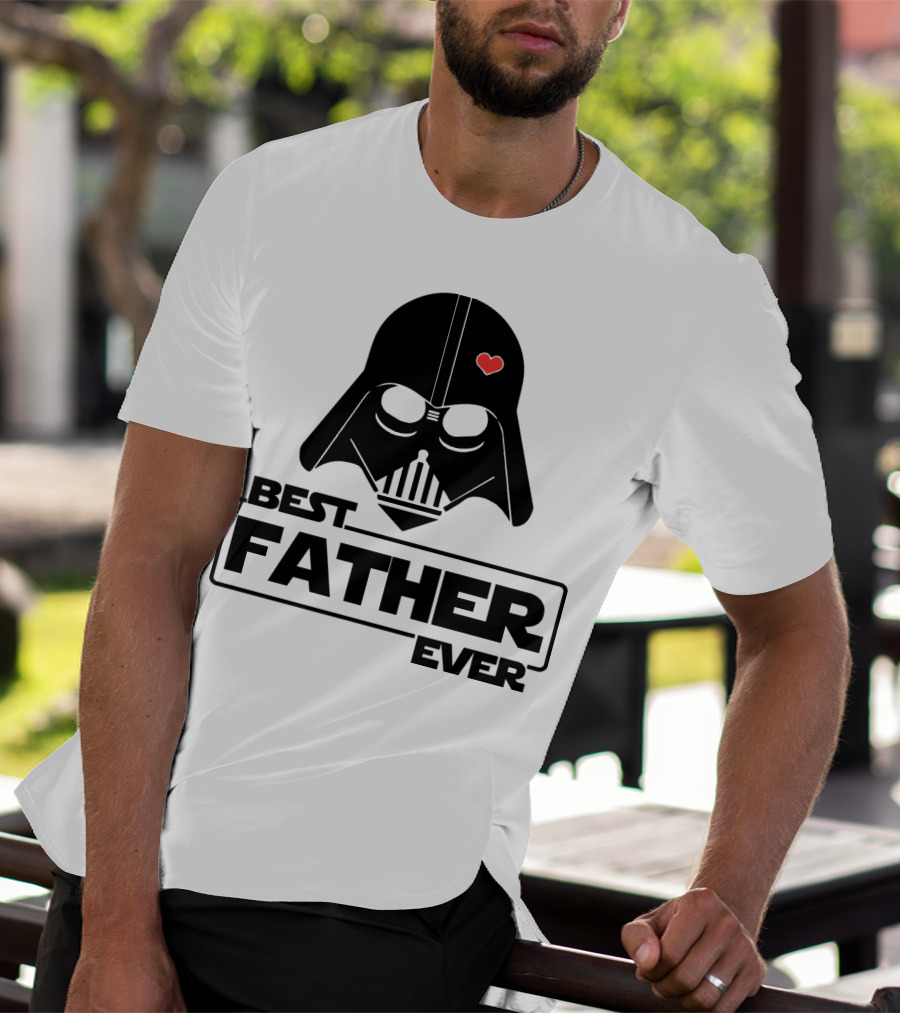 Best Father Ever Father's Day Darth Vader Star Wars Helmet Heart T-Shirt