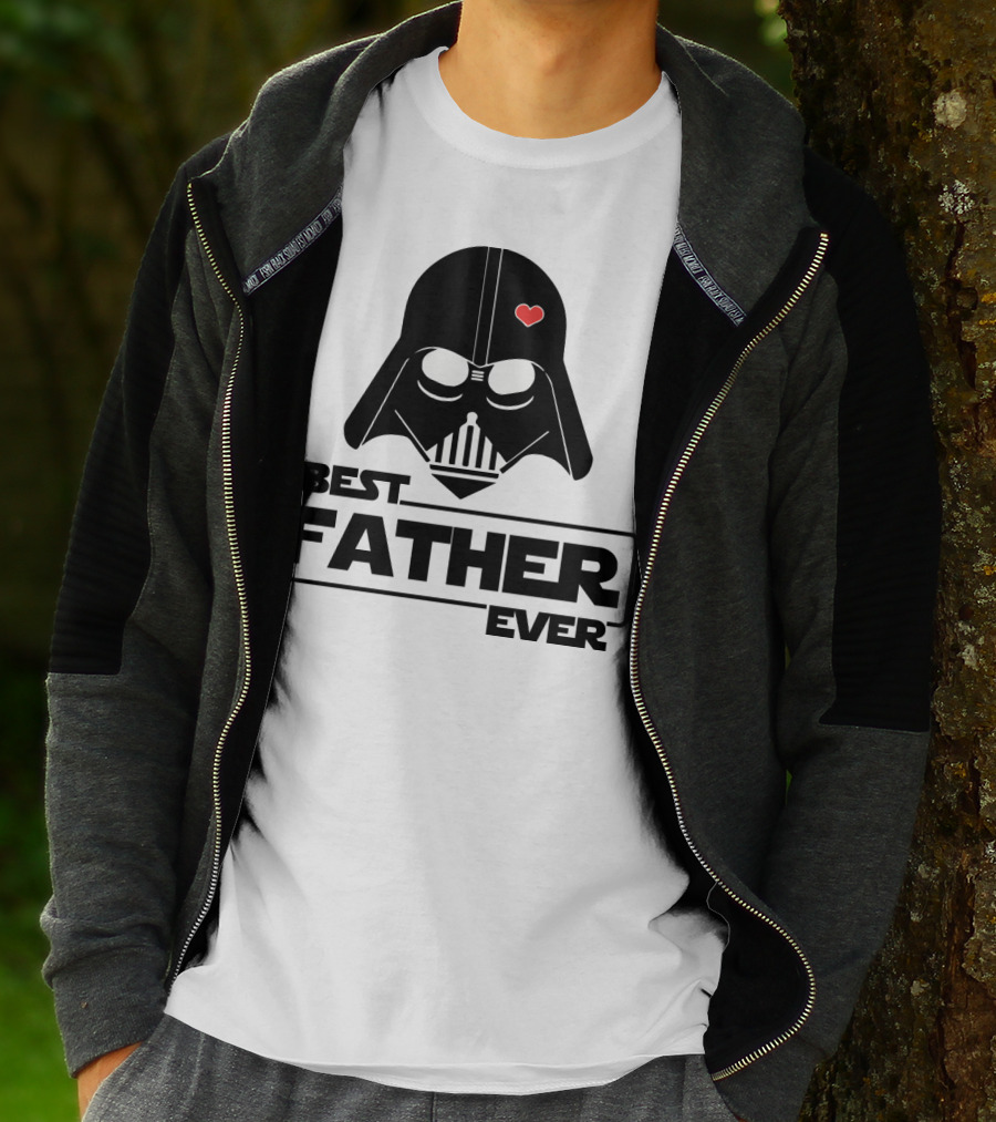 Best Father Ever Father's Day Darth Vader Star Wars Helmet Heart T-Shirt