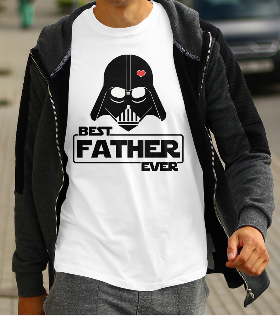 Best Father Ever Father's Day Darth Vader Star Wars Helmet Heart T-Shirt