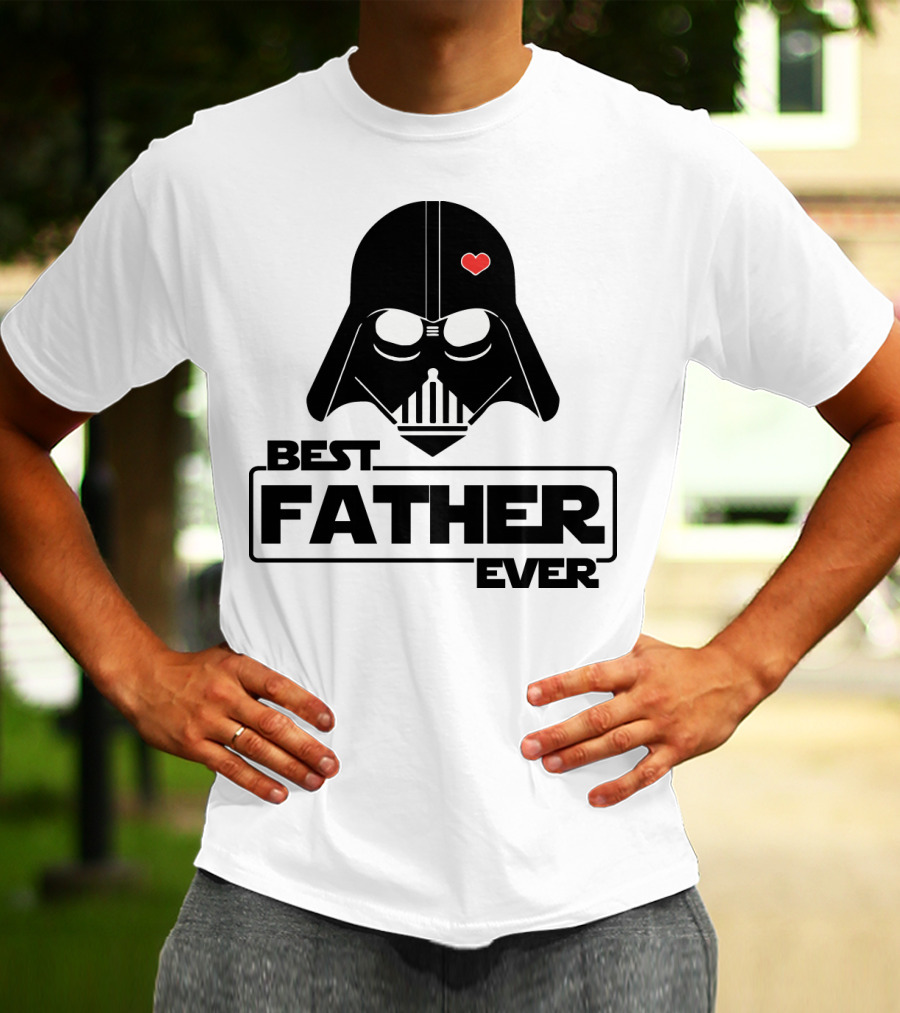 Best Father Ever Father's Day Darth Vader Star Wars Helmet Heart T-Shirt
