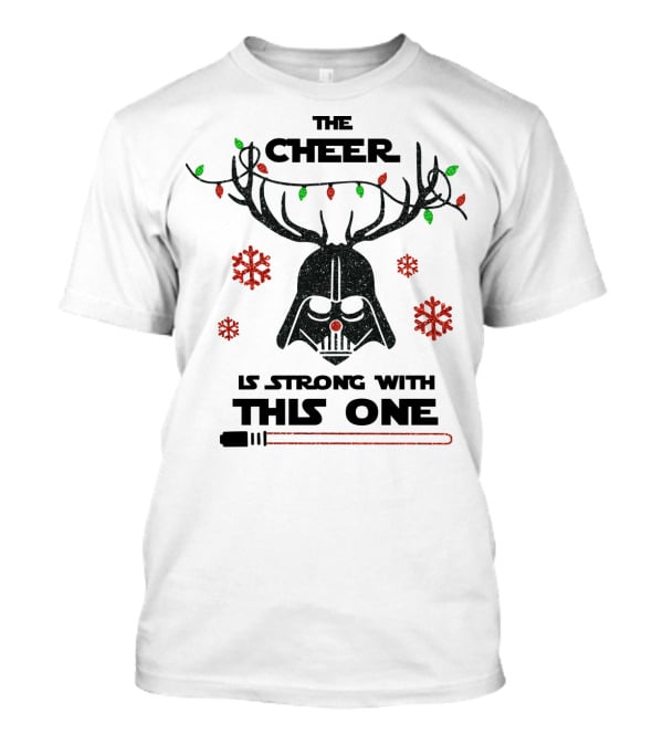 Darth Vader Christmas Cheer Glitter Star Wars Reindeer Lights Snowflakes T-Shirt