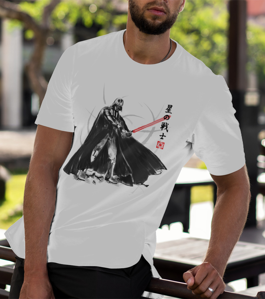 Vader Knight Sumie Japanese Style Darth Vader Star Wars Kanji Scene T-Shirt