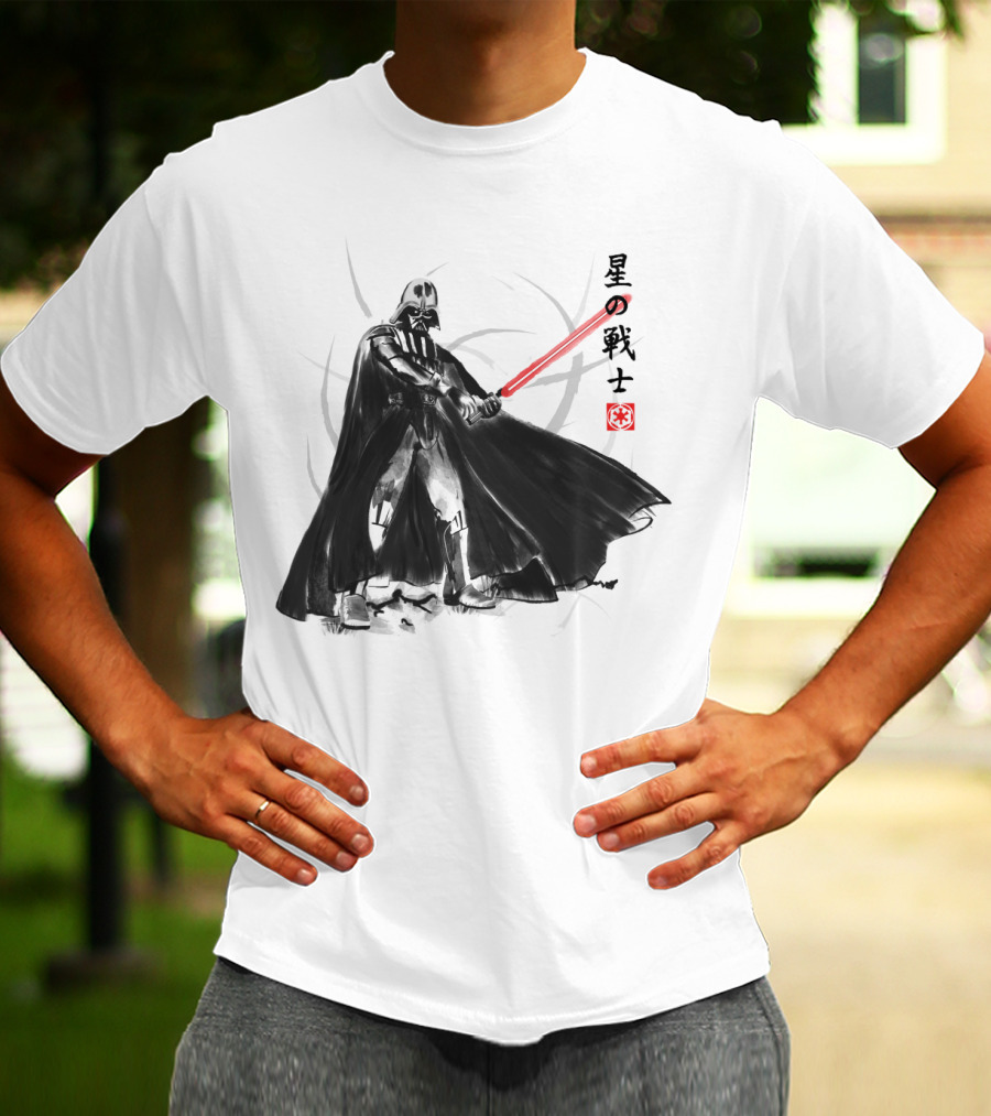 Vader Knight Sumie Japanese Style Darth Vader Star Wars Kanji Scene T-Shirt