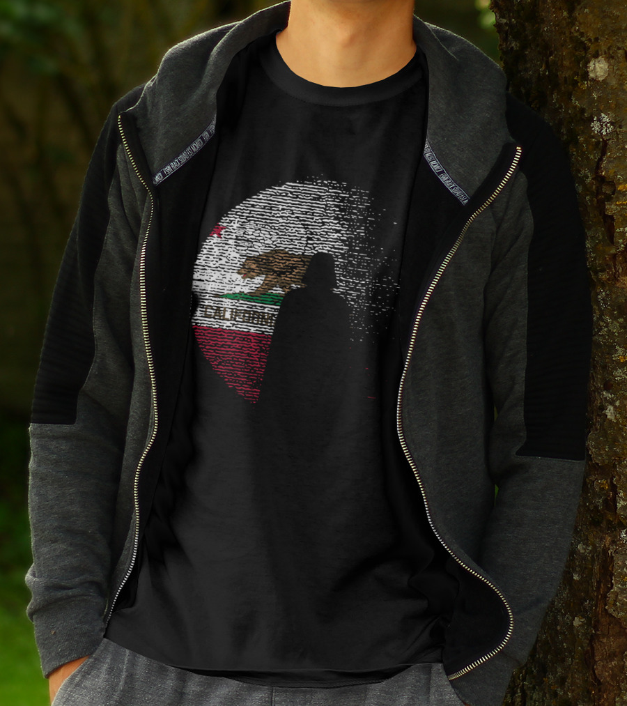 California State Flag Death Star Wars Moon Design Vader T-Shirt