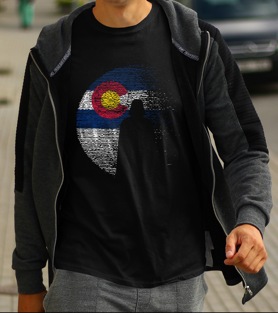Colorado State Flag Darth Vader Death Star Moon T-Shirt