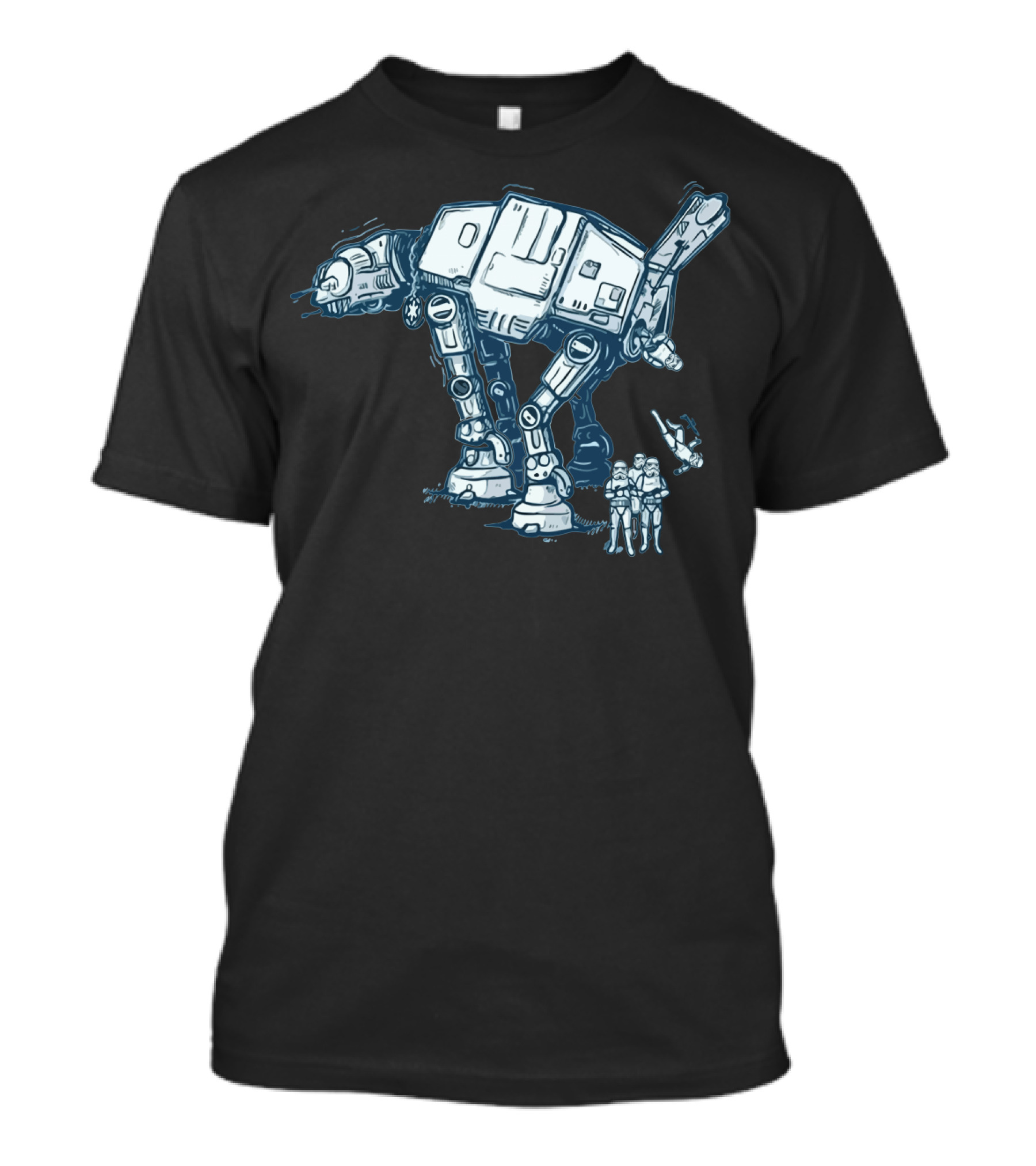 Funny AT AT Star Wars Droids With Stormtroopers And Imperial Walker T-Shirt