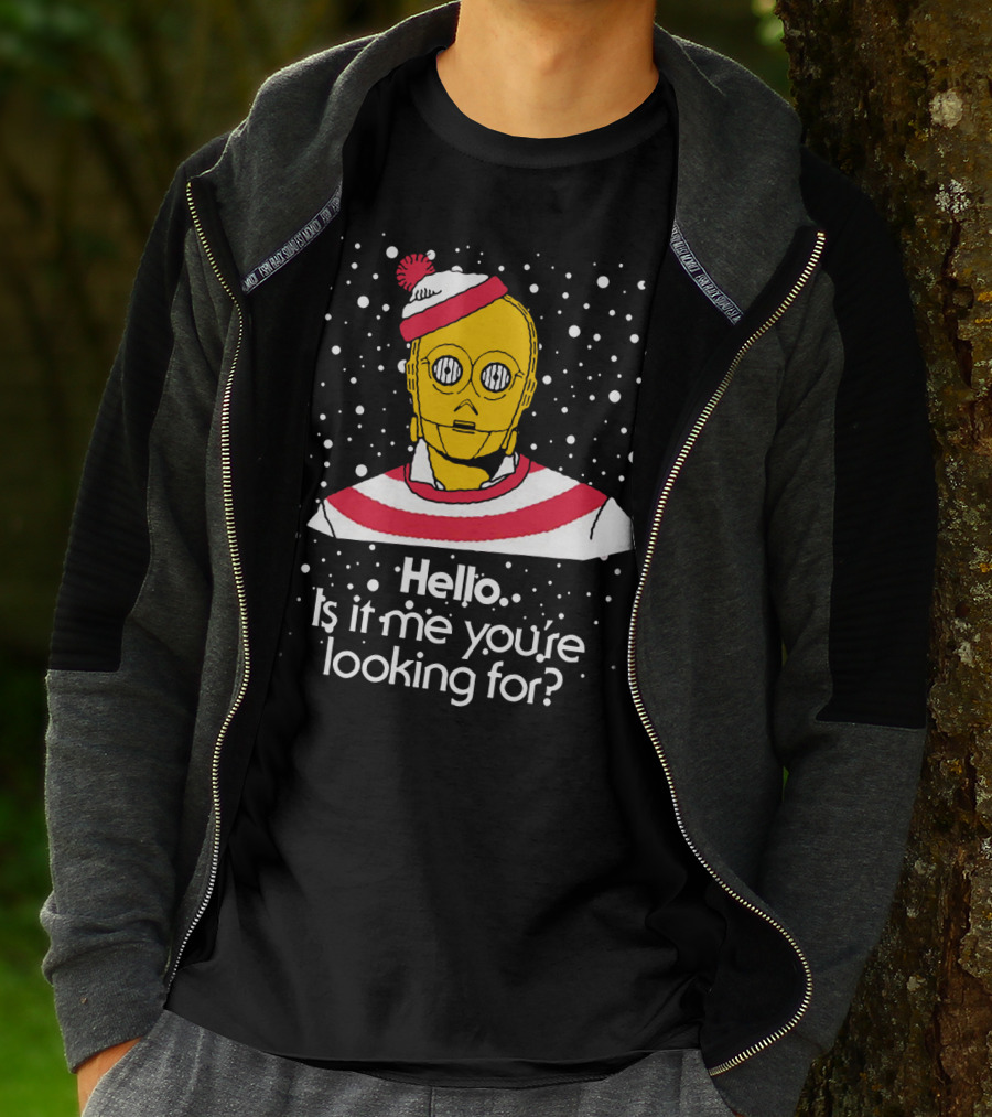 Star Wars C3PO Hello Is It Me You're Looking For Droids Waldo Mashup T-Shirt