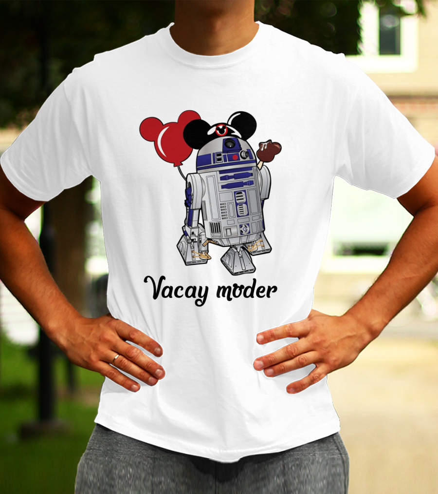 Vacay Mode R2 D2 Droids Star Wars Mickey Balloon Ice Cream T-Shirt