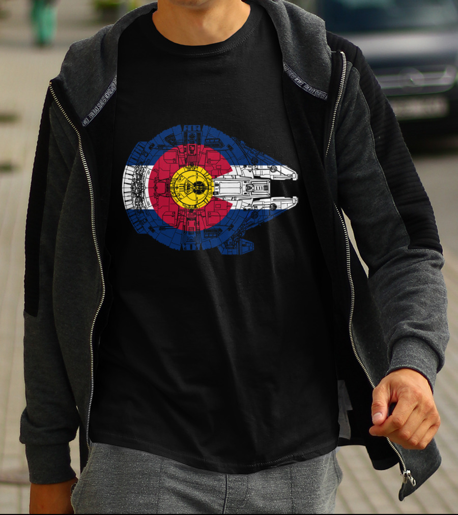Colorado Flag Millennium Falcon Mashup T-Shirt
