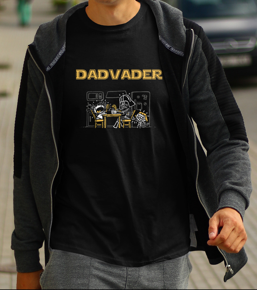 Dadvader Father's Day Star Wars Breakfast Scene T-Shirt