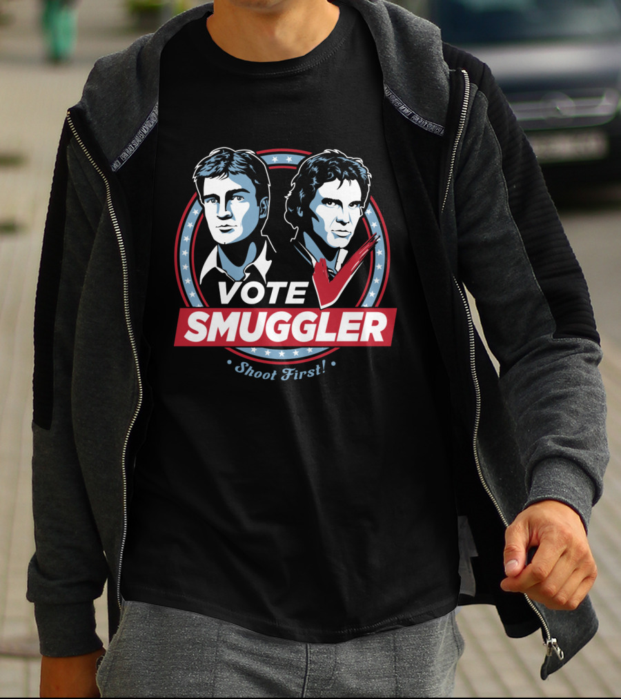 Vote Smuggler Shoot First Han Solo Star Wars T-Shirt