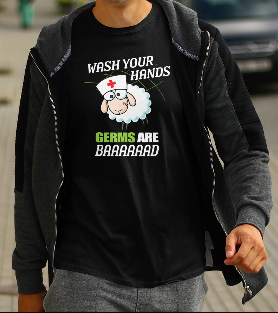Wash Your Hands Sheep Nurse Germs Are Baaaaaad T-Shirt