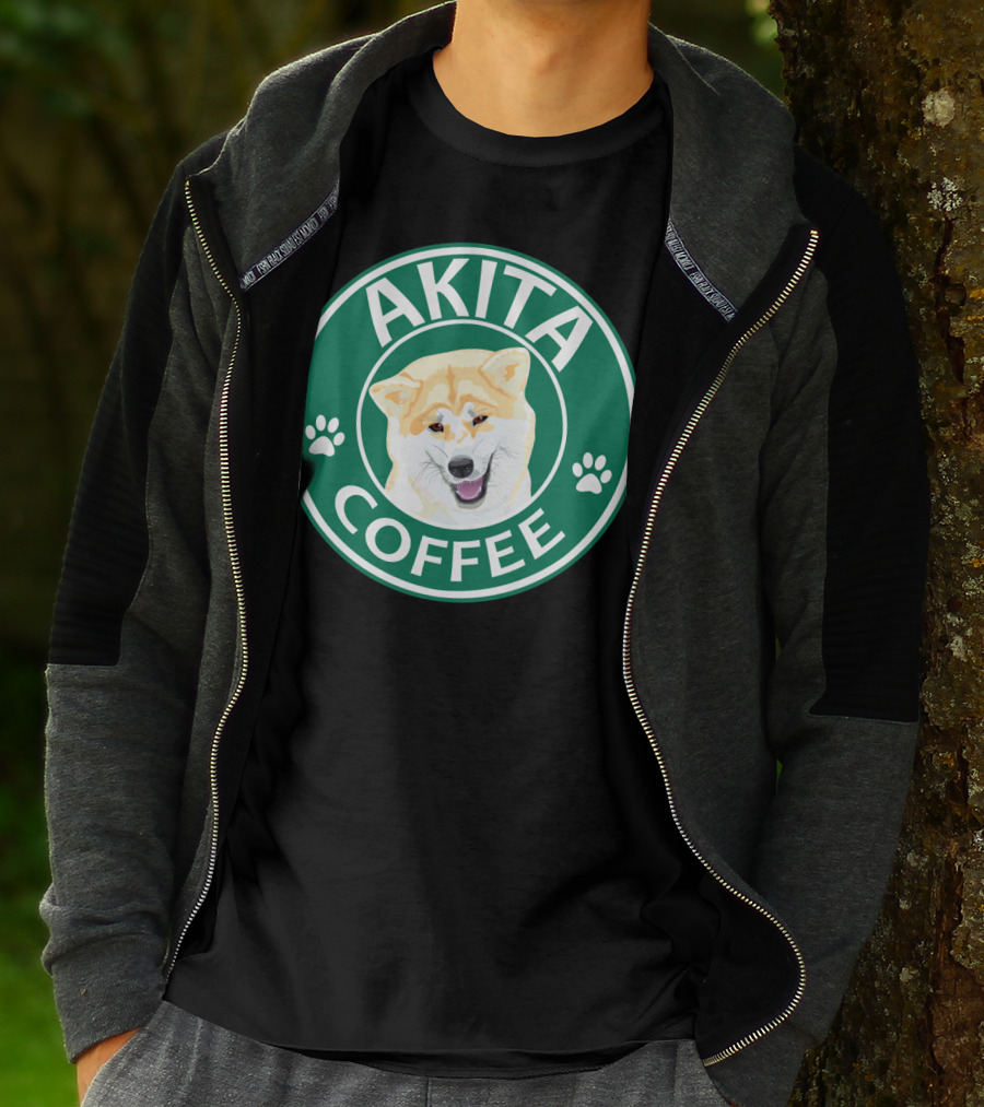 AKITA COFFEE Dog Paw T-Shirt