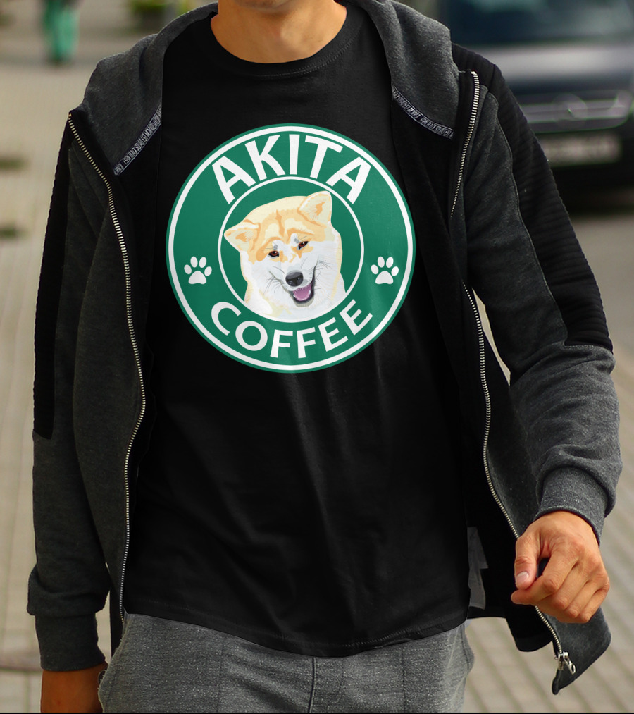 AKITA COFFEE Dog Paw T-Shirt