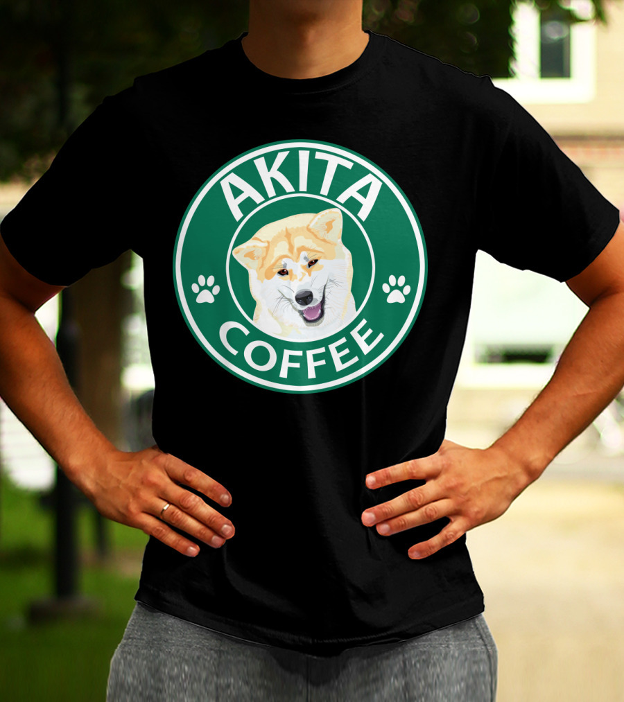 AKITA COFFEE Dog Paw T-Shirt