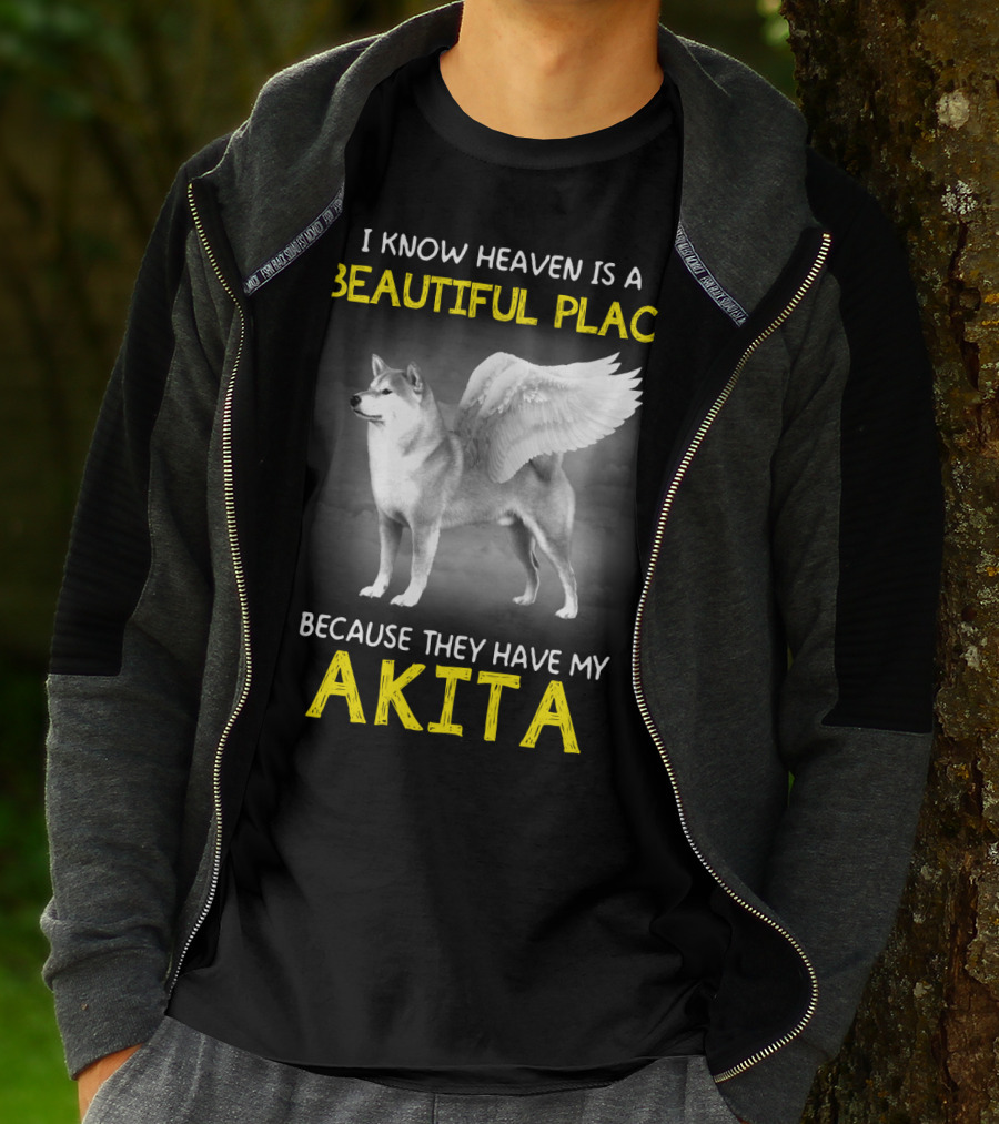 I Know Heaven Is A Beautiful Place Because They Have My Akita T-Shirt