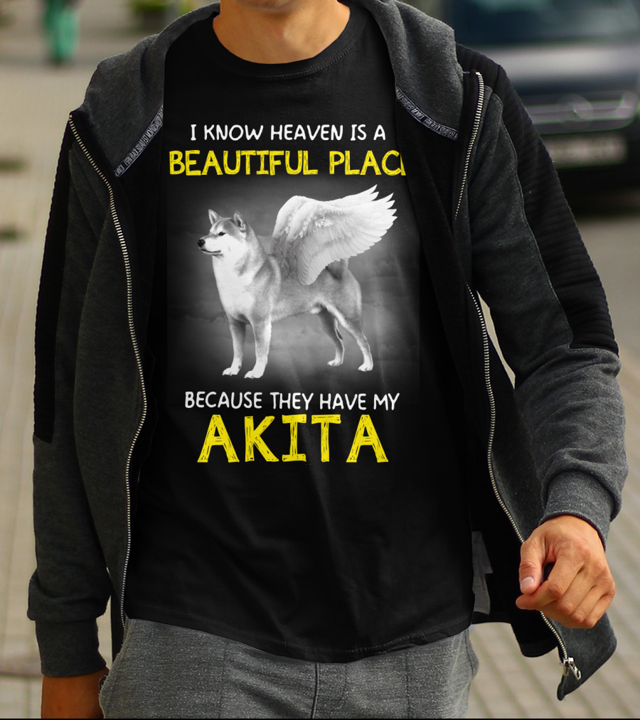 I Know Heaven Is A Beautiful Place Because They Have My Akita T-Shirt