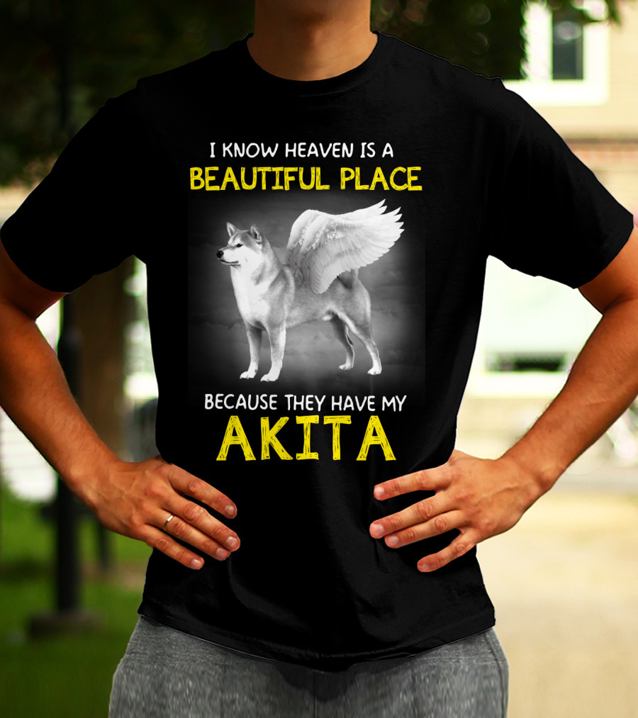 I Know Heaven Is A Beautiful Place Because They Have My Akita T-Shirt