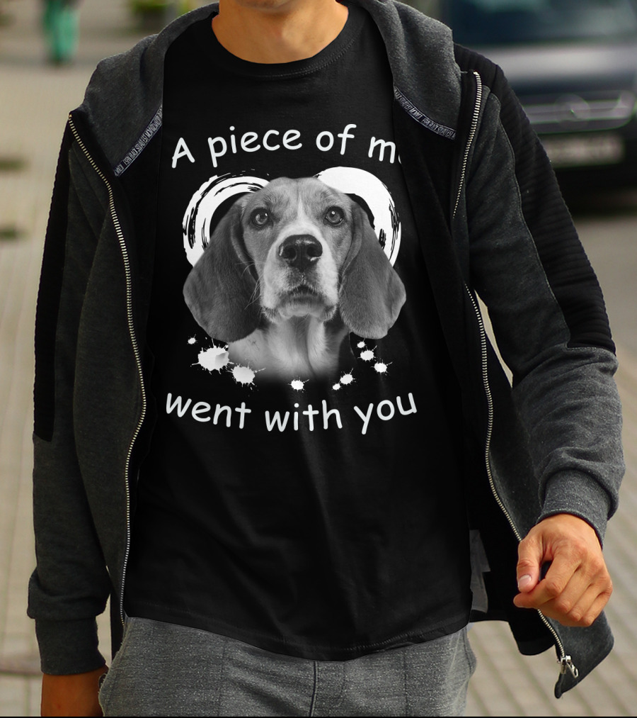 A Piece Of Me Went With You Dog Heart T-Shirt
