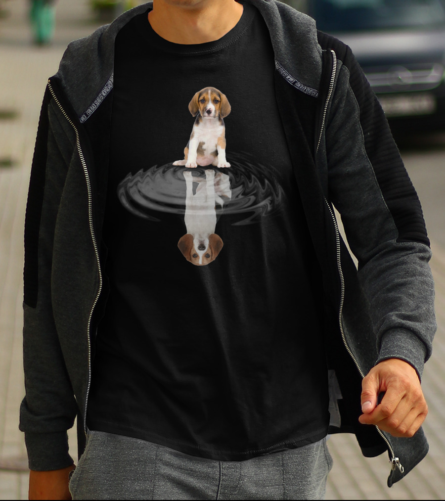 Beagle Reflection Dream In Rippling Water T-Shirt
