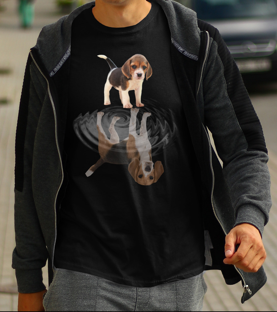 Beagle Puppy Reflection Ripple Mirror Artstyle T-Shirt