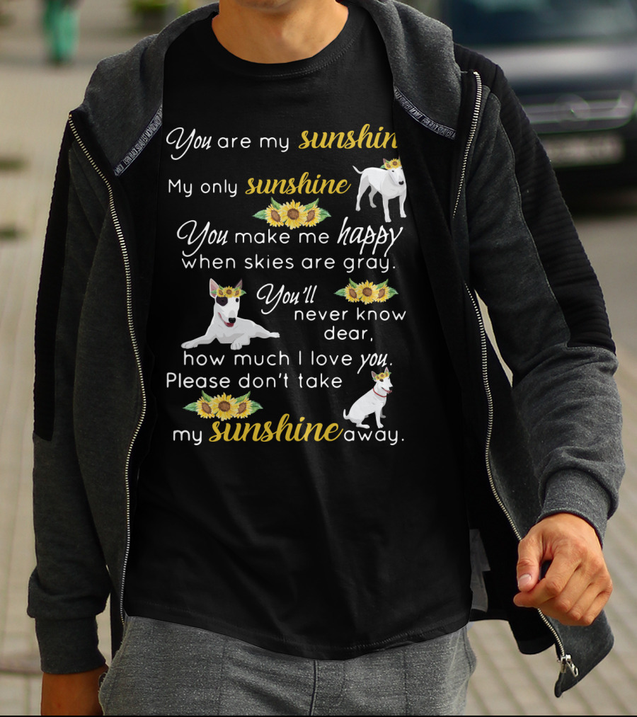 You Are My Sunshine Bullterrier Happiness When Skies Are Gray T-Shirt