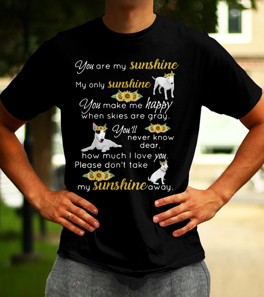 You Are My Sunshine Bullterrier Happiness When Skies Are Gray T-Shirt