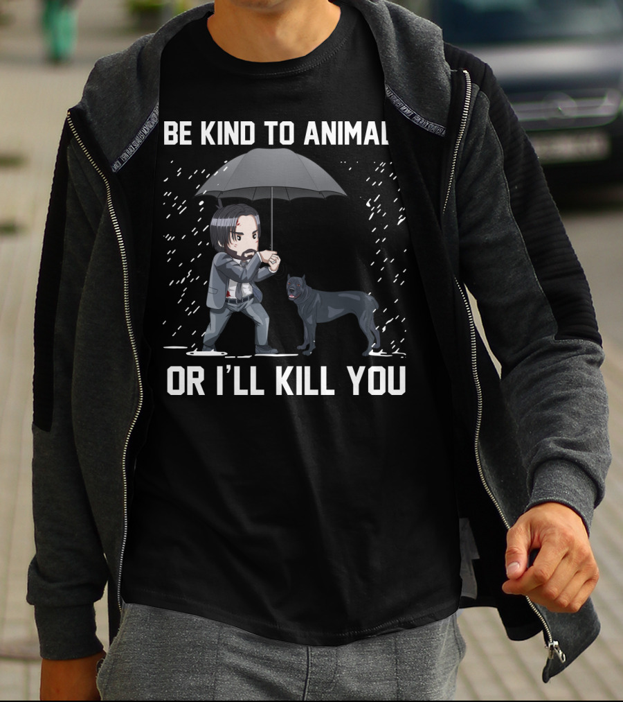 Be Kind To Animals Or I'll Kill You Cane Corso Umbrella T-Shirt