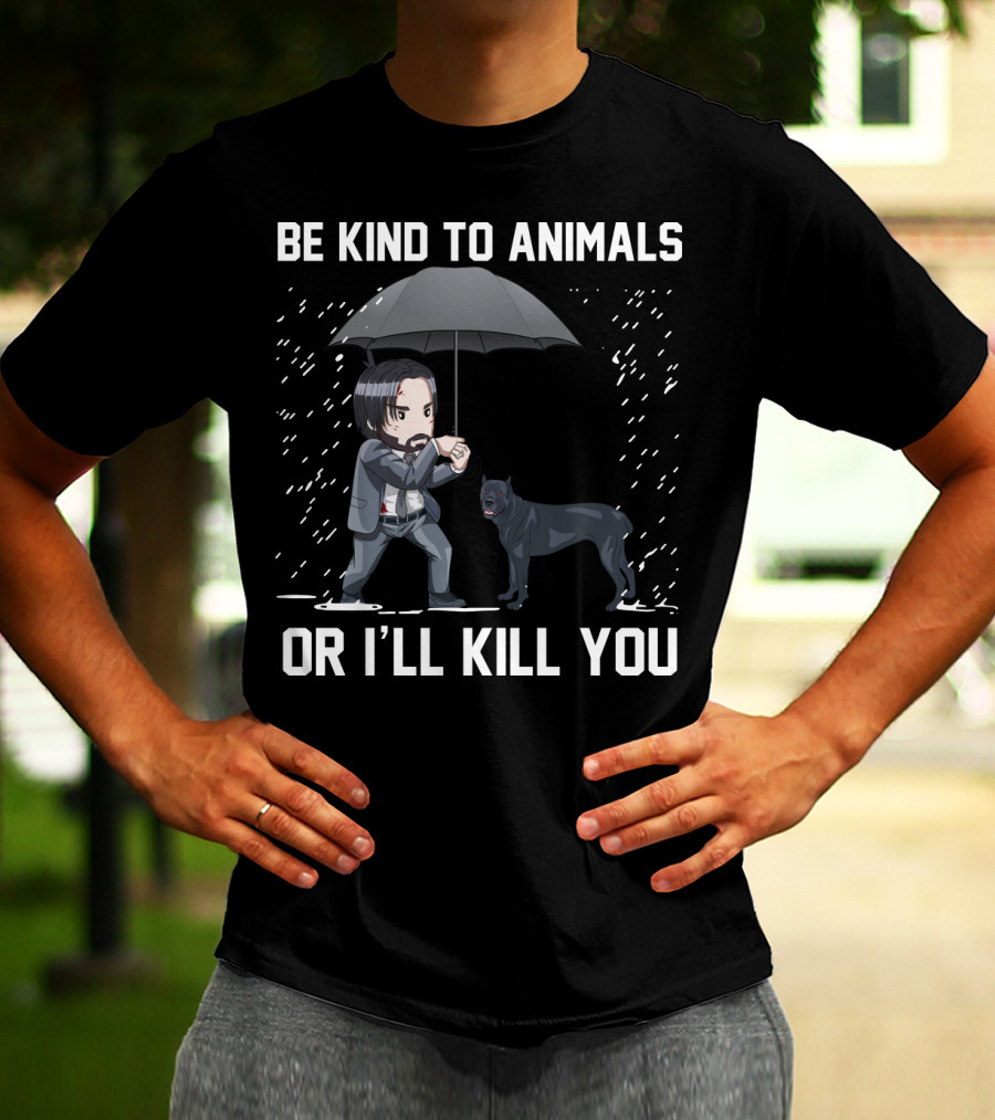 Be Kind To Animals Or I'll Kill You Cane Corso Umbrella T-Shirt
