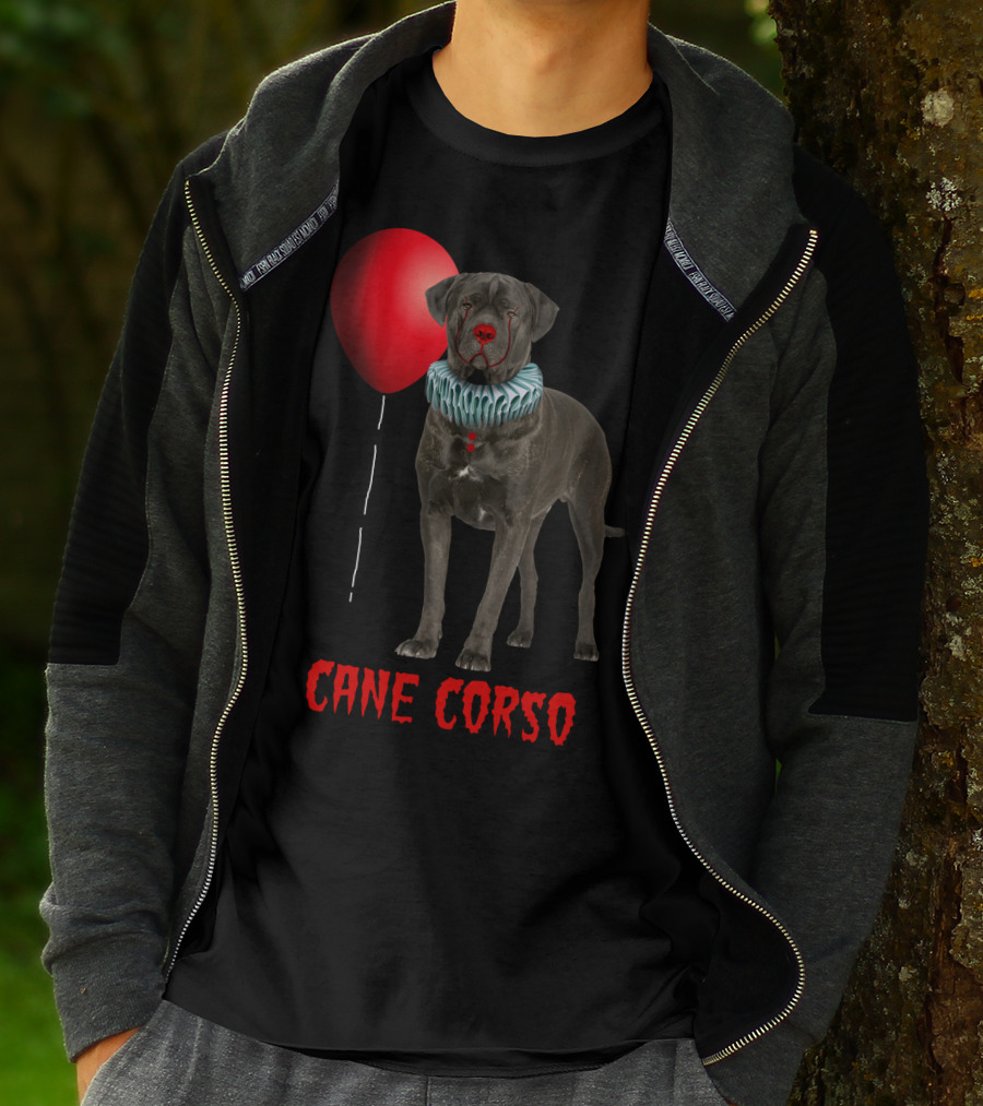 Cane Corso Horror Red Balloon Clown Costume T-Shirt