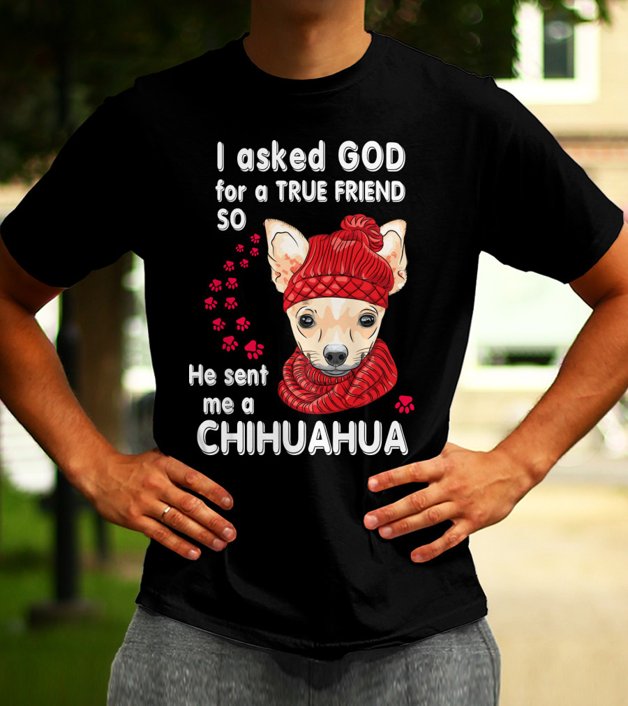 I Asked God For A True Friend So He Sent Me A Chihuahua T-Shirt