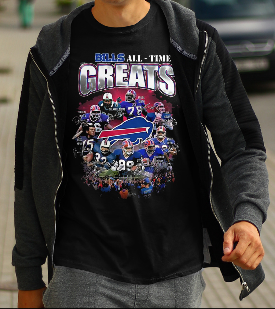 Bills All Time Greats Legends With Buffalo Football Legacy T-Shirt