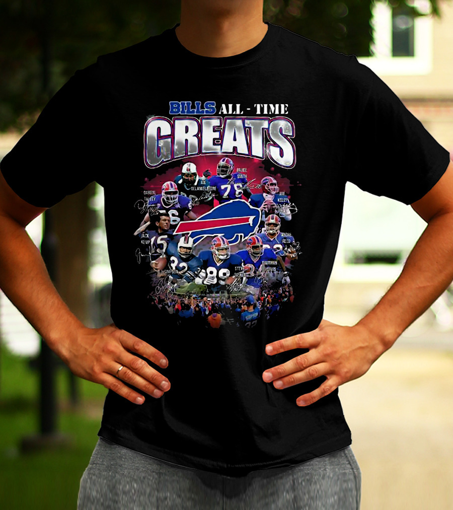 Bills All Time Greats Legends With Buffalo Football Legacy T-Shirt