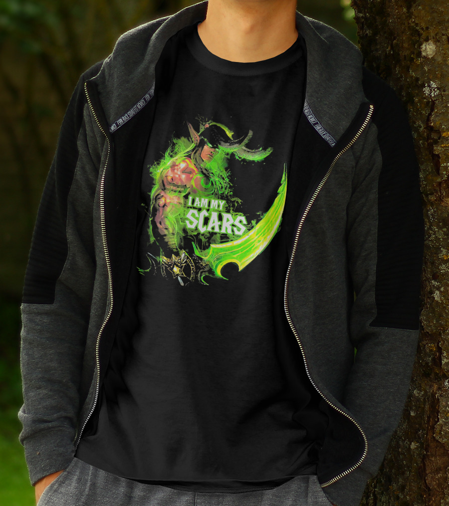 Ilidan I Am My Scars Warcraft Fantasy Character T-Shirt