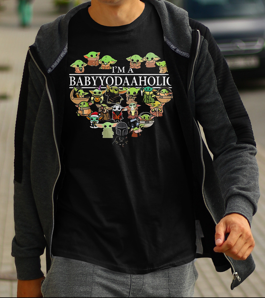I'm A Babyyodaaholic Star Wars Grogu Mandalorian Character Collection T-Shirt