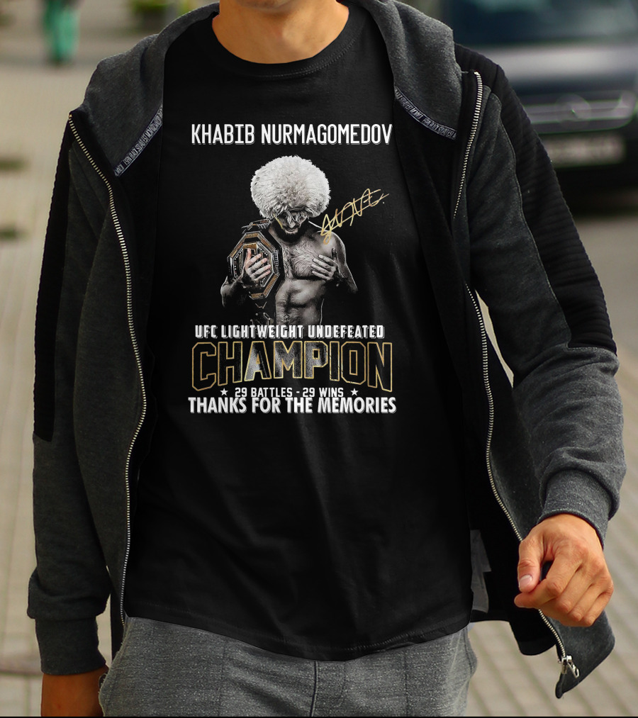 Khabib Nurmagomedov UFC Lightweight Undefeated Champion 29 Battles 29 Wins Thanks For The Memories T-Shirt