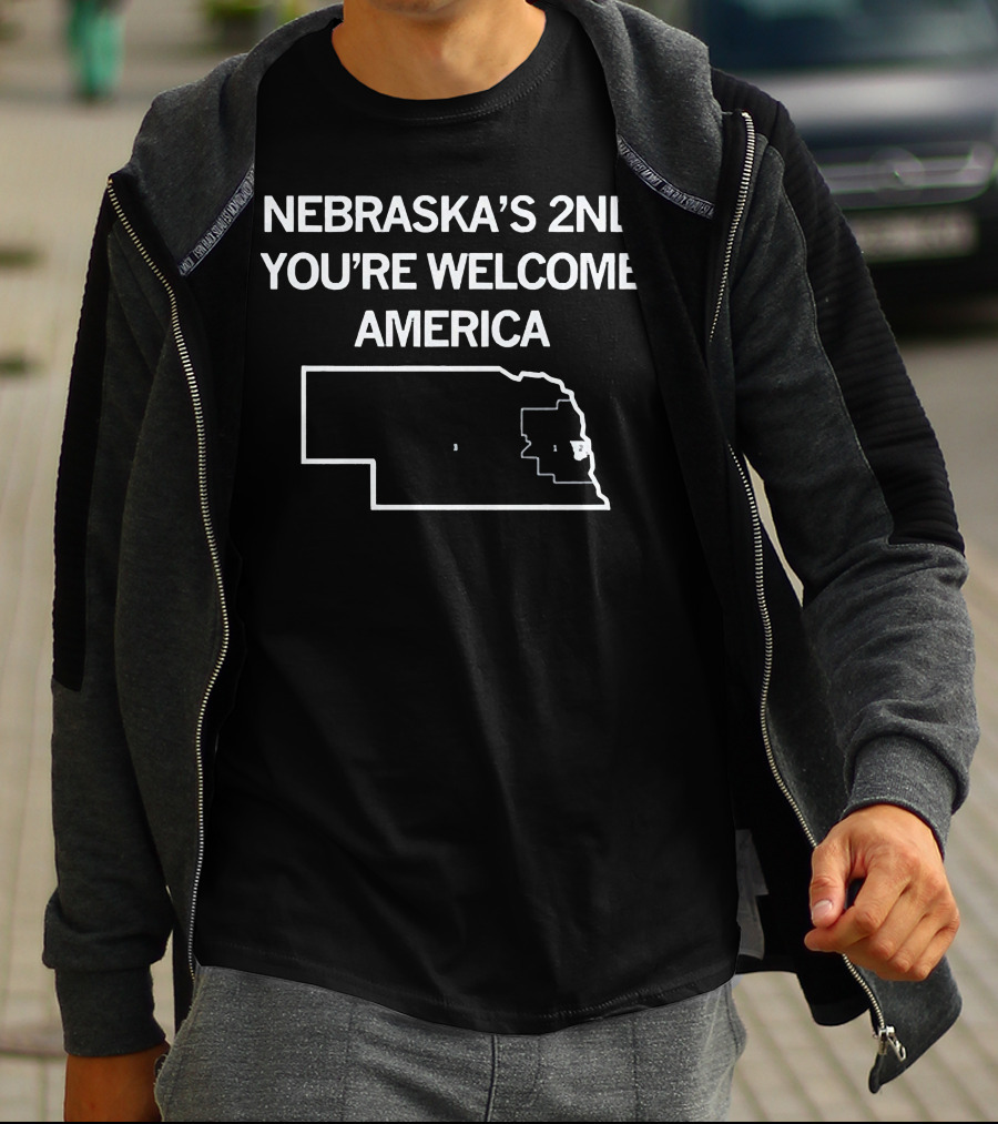 Nebraska's 2nd: You're Welcome, America - Map Outline T-Shirt