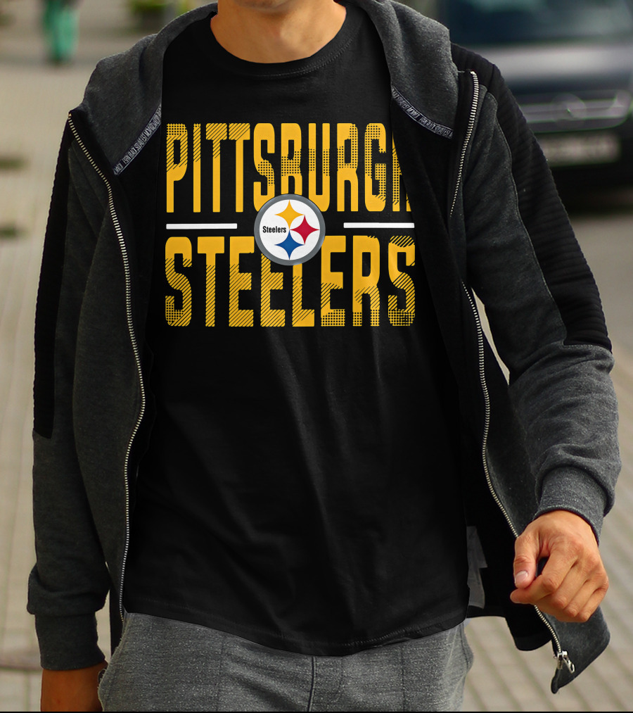 Pittsburgh Steelers Steelers Logo Yellow Black T-Shirt