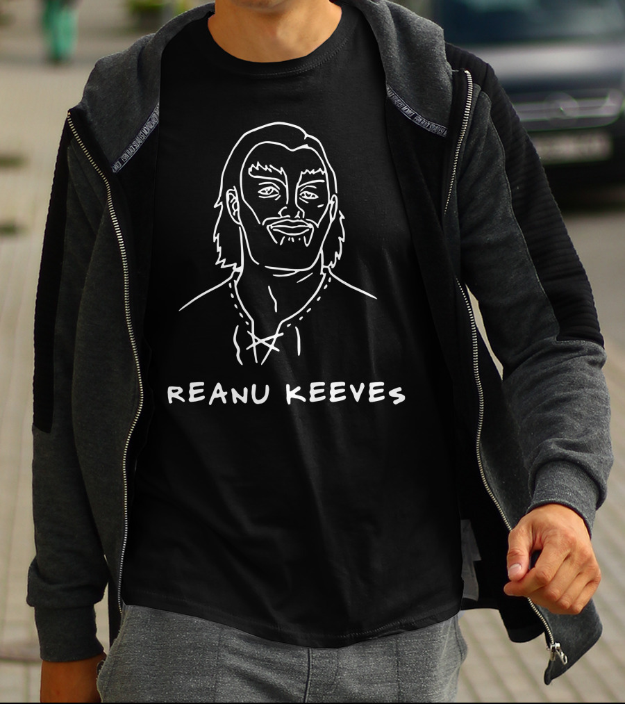 Reanu Keeves Line Drawing Character T-Shirt