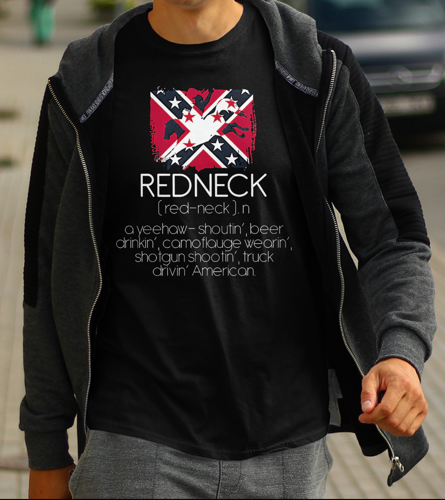 Redneck Yeehaw Shoutin' Beer Drinkin' Camouflage Wearin' Shotgun Shootin' Truck Drivin' American T-Shirt