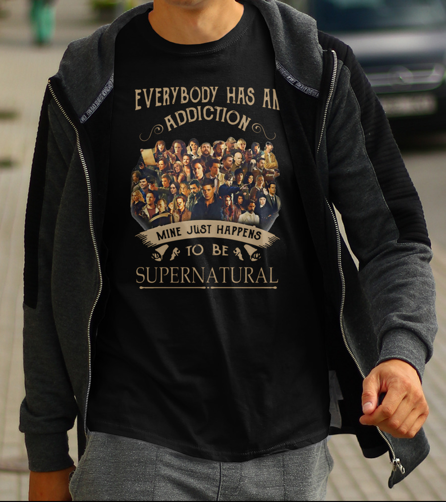 Everybody Has An Addiction Mine Just Happens To Be Supernatural Cast Collage T-Shirt