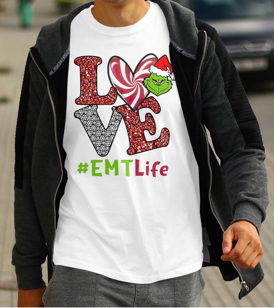 Love Grinch Heart #EMTLife T-Shirt