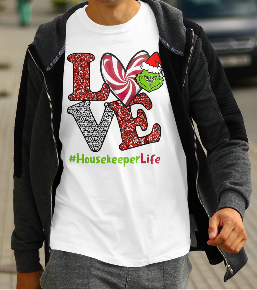 LOVE Grinch Heart #HousekeeperLife T-Shirt