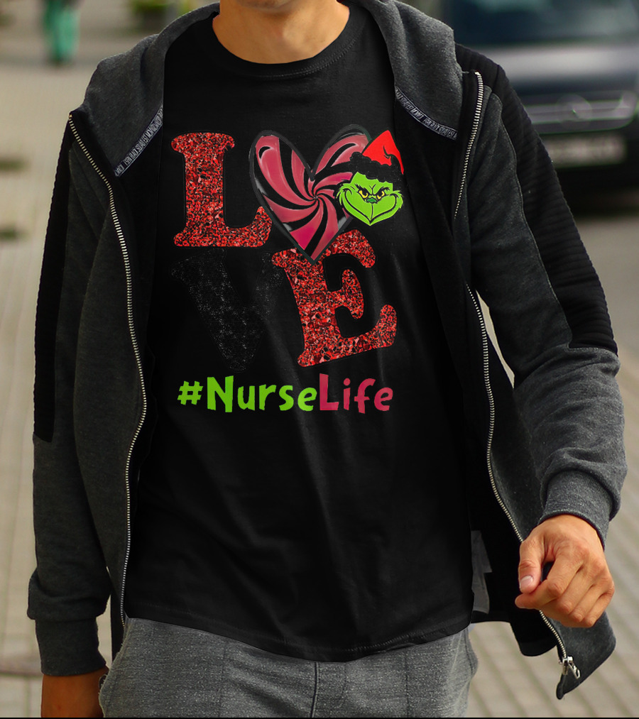LOVE Grinch Heart #NurseLife T-Shirt