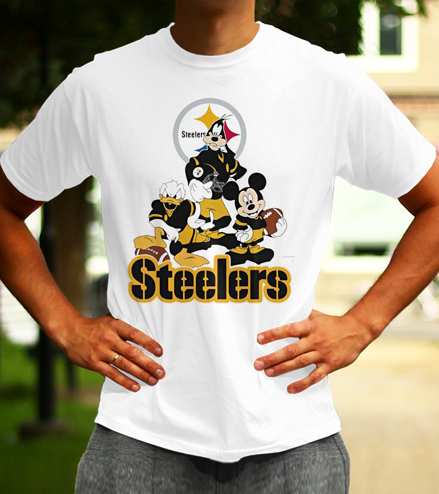 Mickey Donald Goofy Pittsburgh Steelers Football Characters T-Shirt