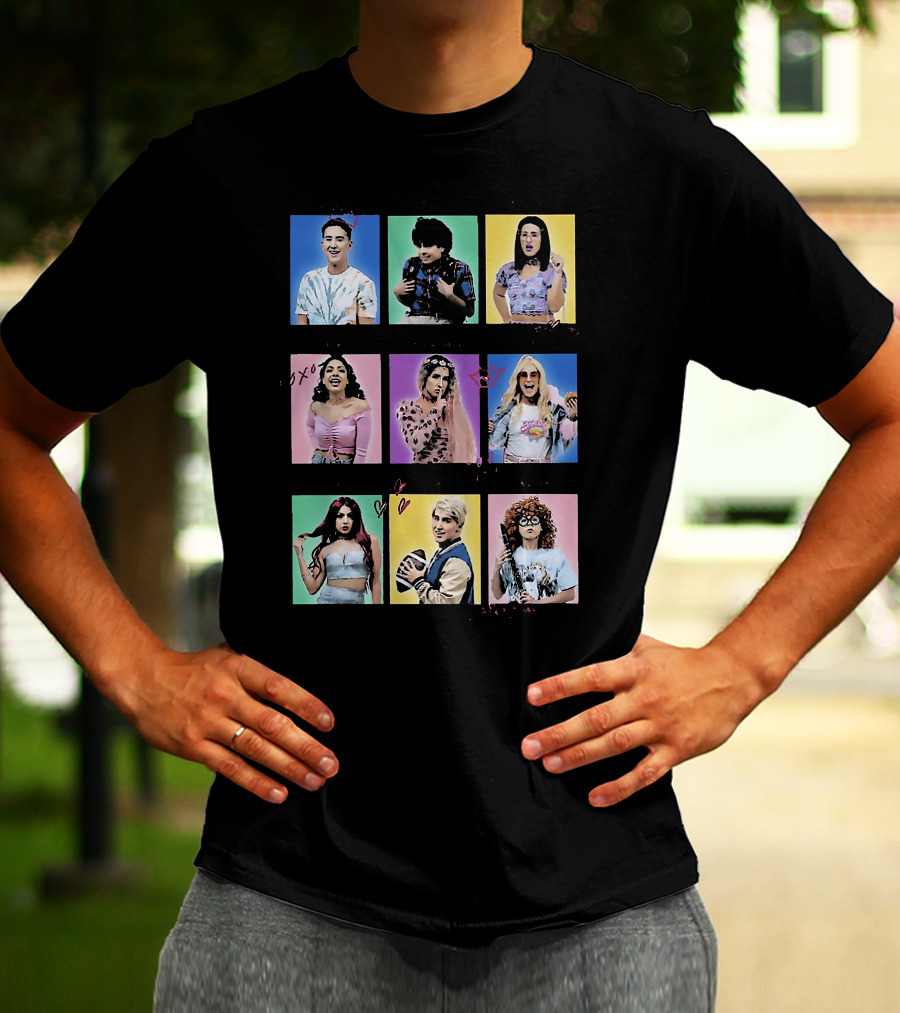 Bvh Varsity Colorful Iconic Characters Collage T-Shirt