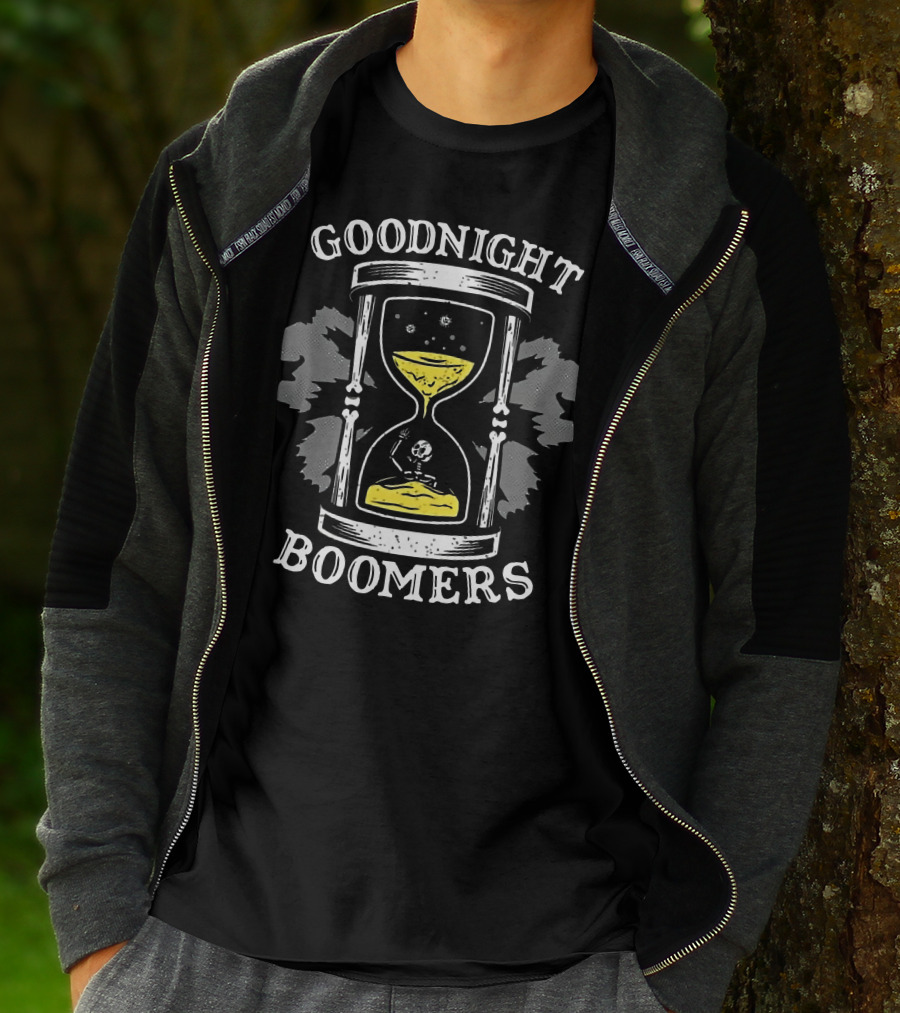 Goodnight Boomers Skeleton Hourglass Time T-Shirt