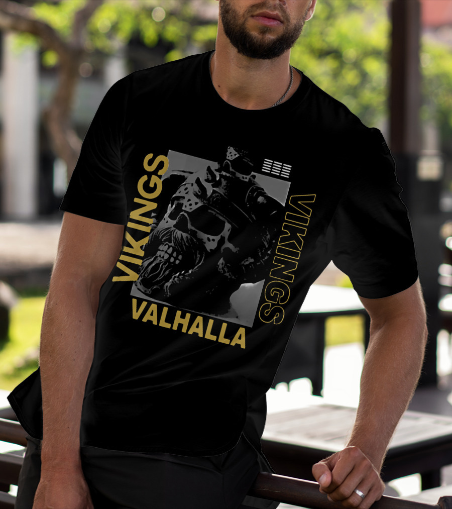 Vikings Skull Valhalla T-Shirt