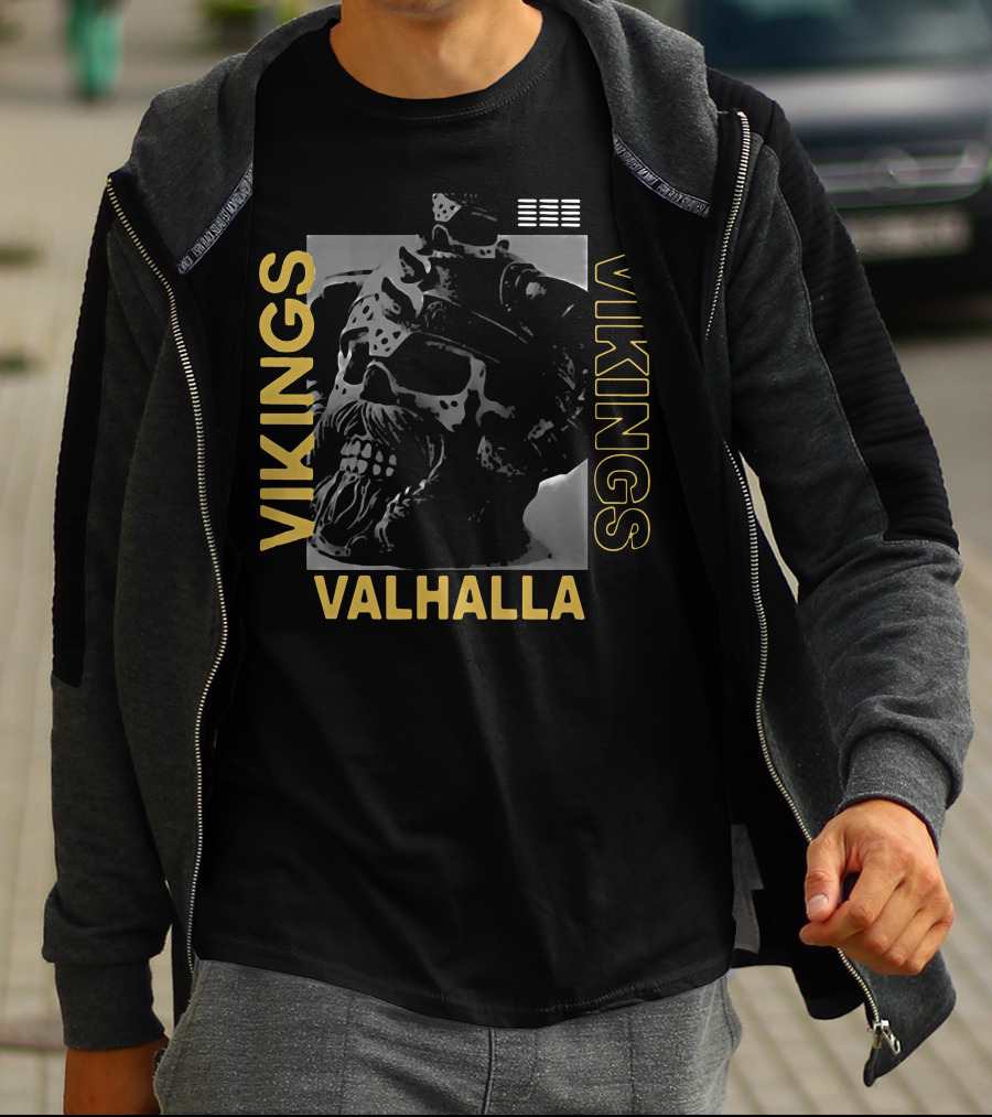 Vikings Skull Valhalla T-Shirt